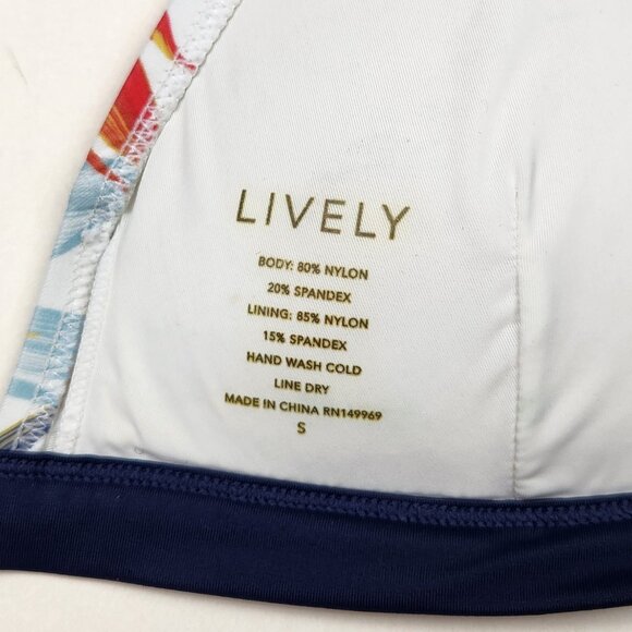 Lively Swim Padded Bralette Bikini Swimsuit Top Tropical Floral Print sz S - Picture 6 of 9